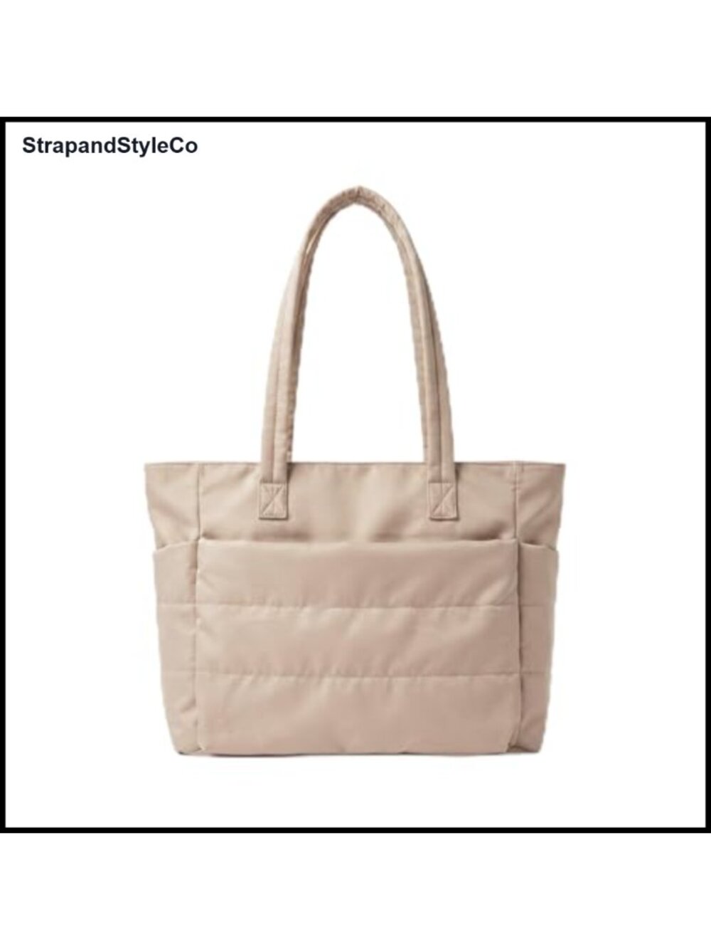 Quilted Puffy Tote Bag 16in Laptop 40oz Tumbler Holder